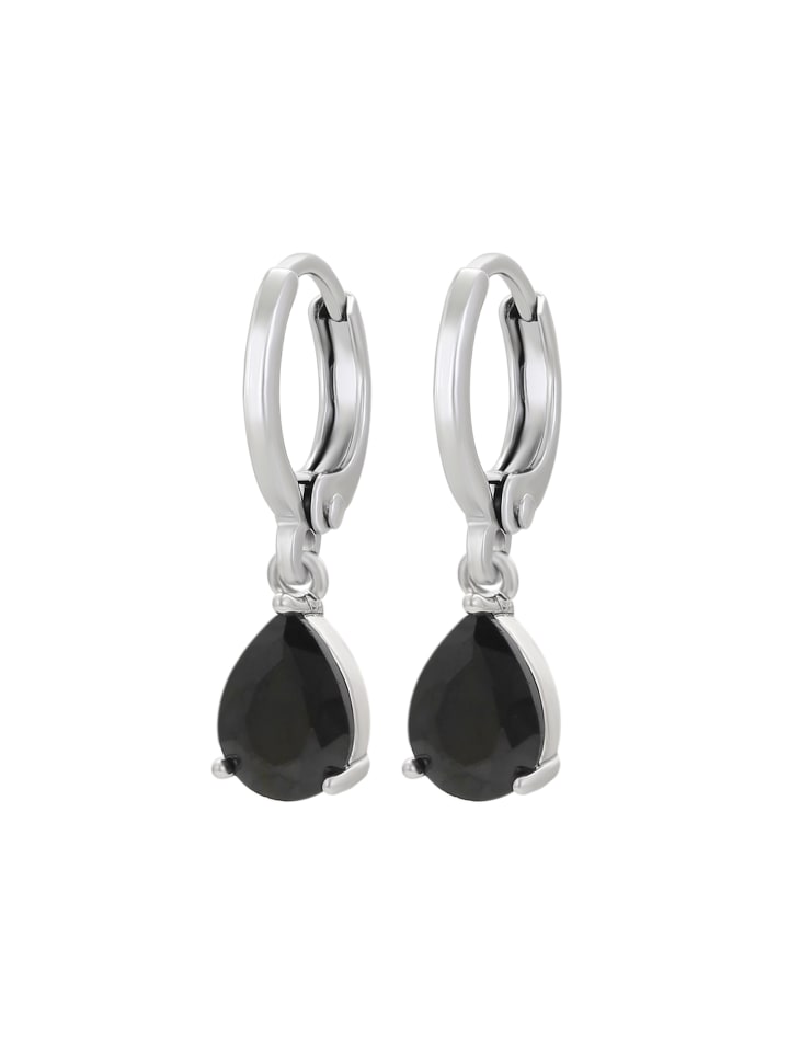 Women Earrings in Silver Black