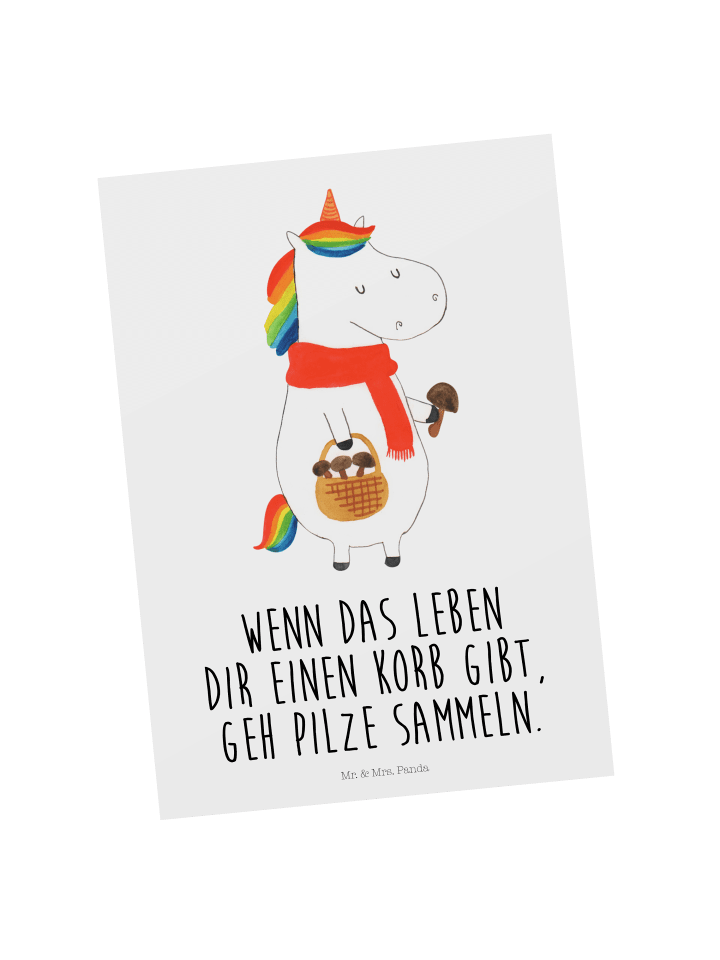 Grußkarte Einhorn Pilz mit Spruch in Weiß