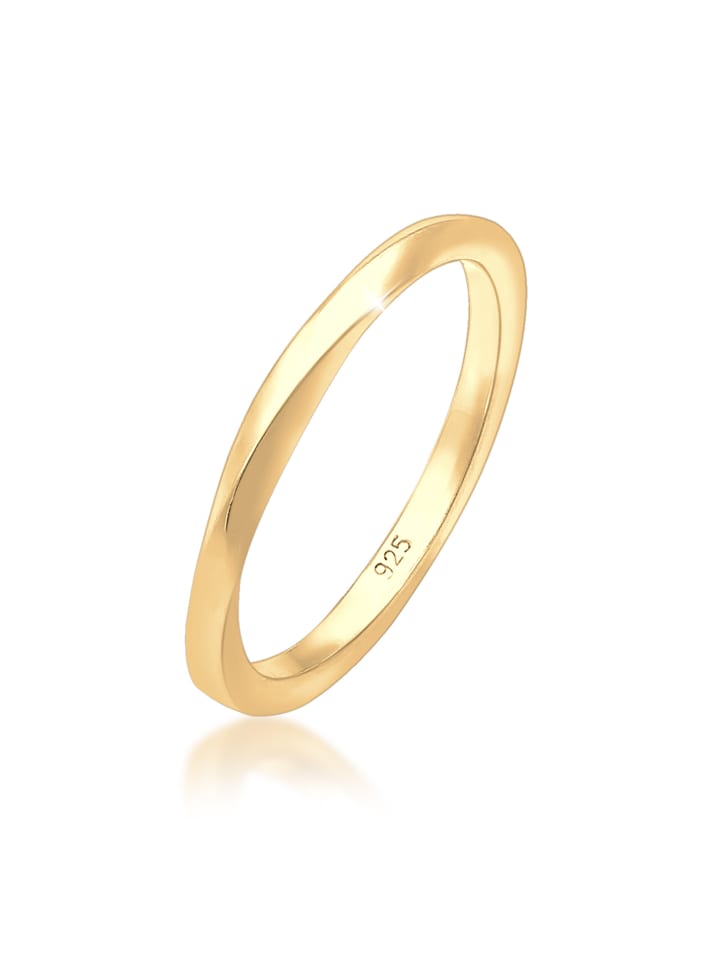 Ring 925 Sterling Silber Twisted in Gold