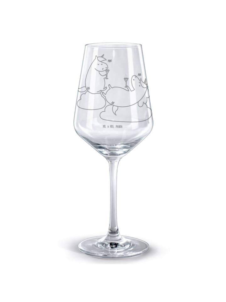 Glas für Rotwein Einhorn Sekt ohne Spruch in Transparent