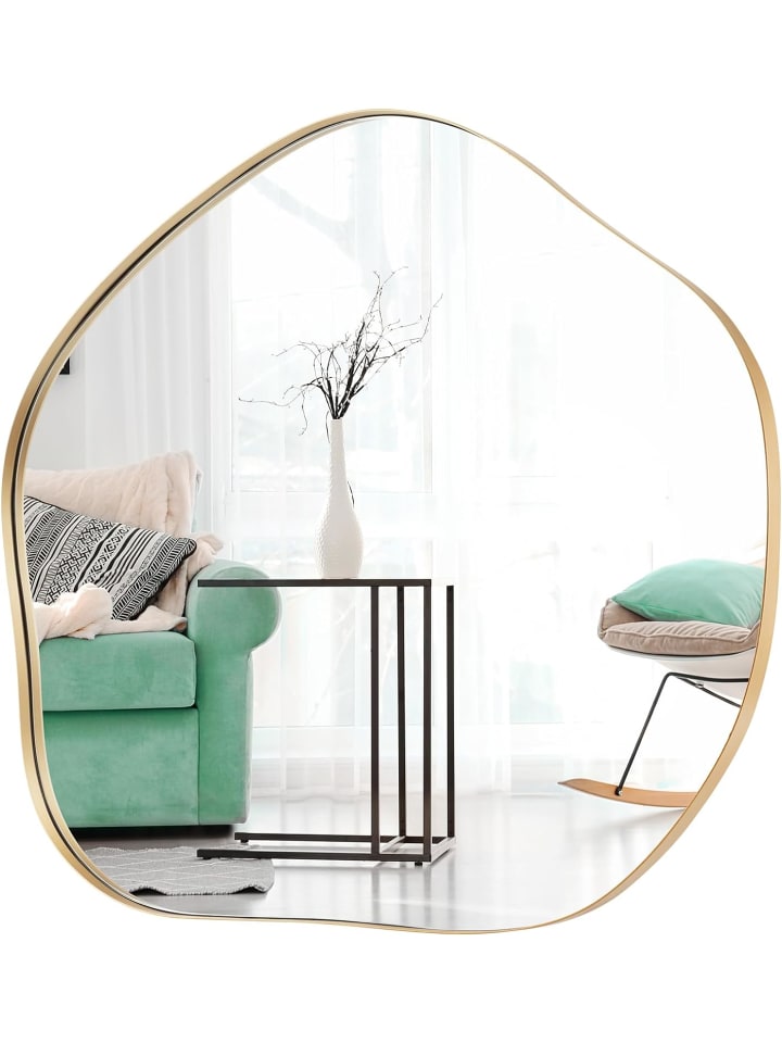 Wandspiegel 75x70cm asymmetrisch in Gold