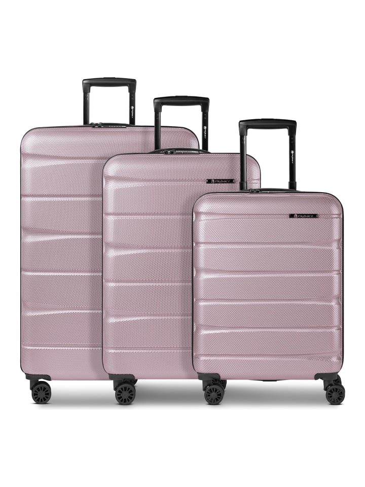 Munich 4.0 4 Rollen Kofferset 3-teilig mit Dehnfalte shiny rose shiny