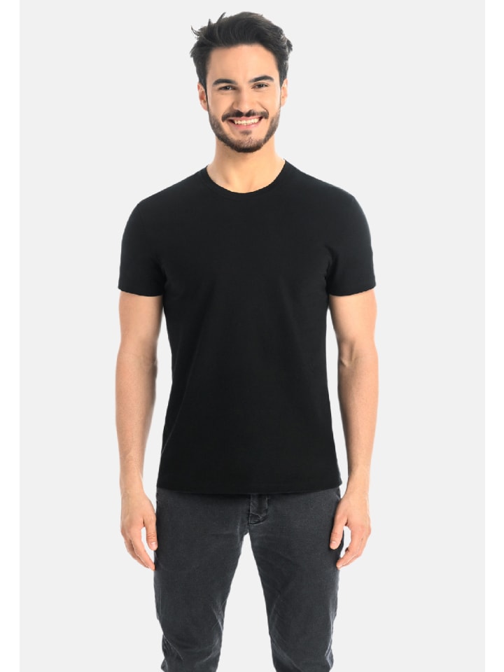 Klassisches Herren-T-Shirt aus Baumwolle Luca in schwarz