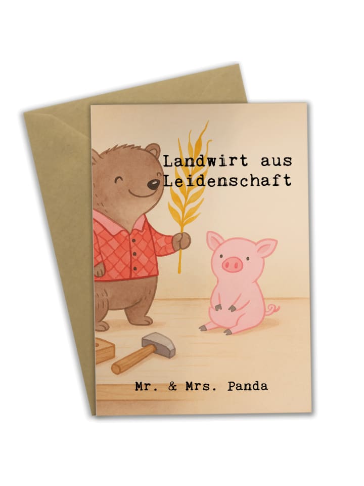 Klappkarte Landwirt Leidenschaft Design mit Spruch in Weiß