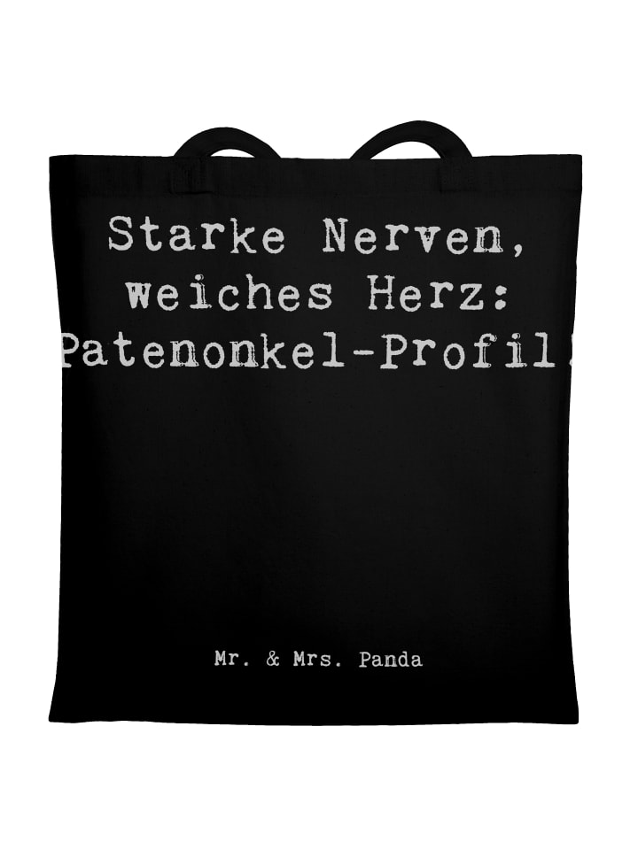 Tragetasche Starke Patenonkel mit Spruch in Schwarz