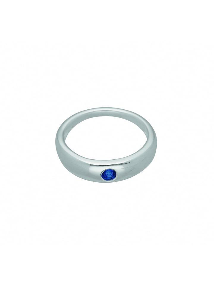 Damen 925 Silber Anhänger Taufring mit Safir Ø 10,9 mm in blau