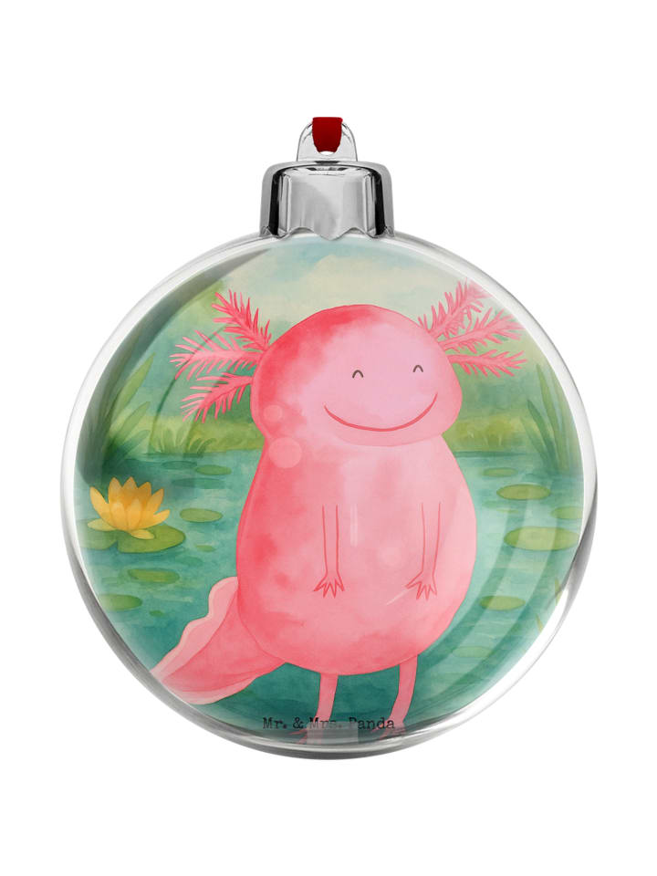 Weihnachtskugel Axolotl Glücklich Design ohne S... in Weiß
