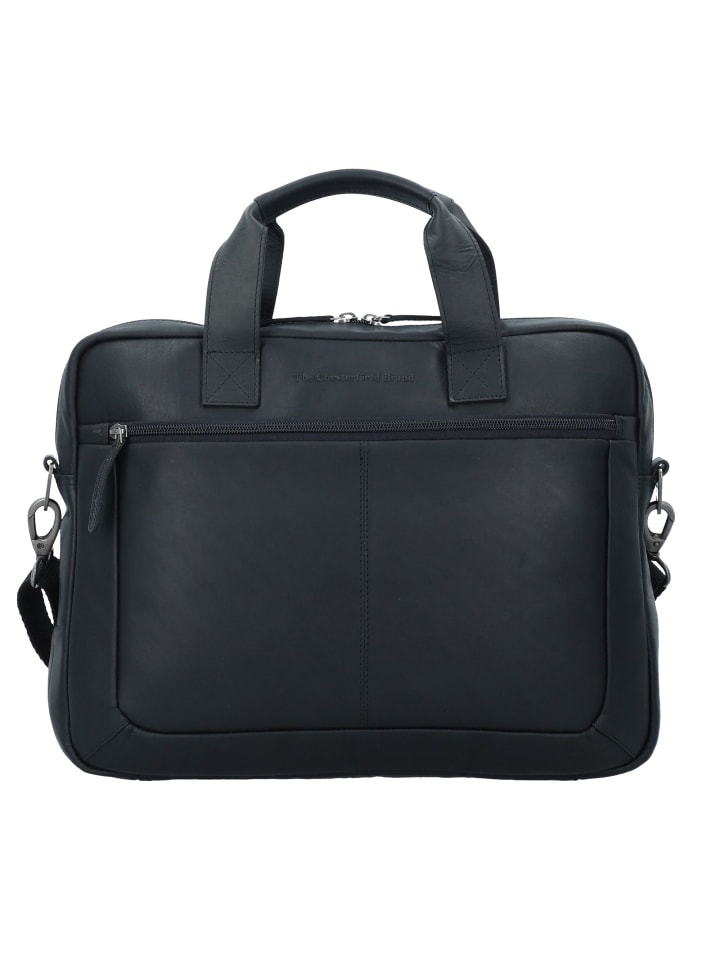 Wax Pull Up Aktentasche Leder 40 cm Laptopfach schwarz