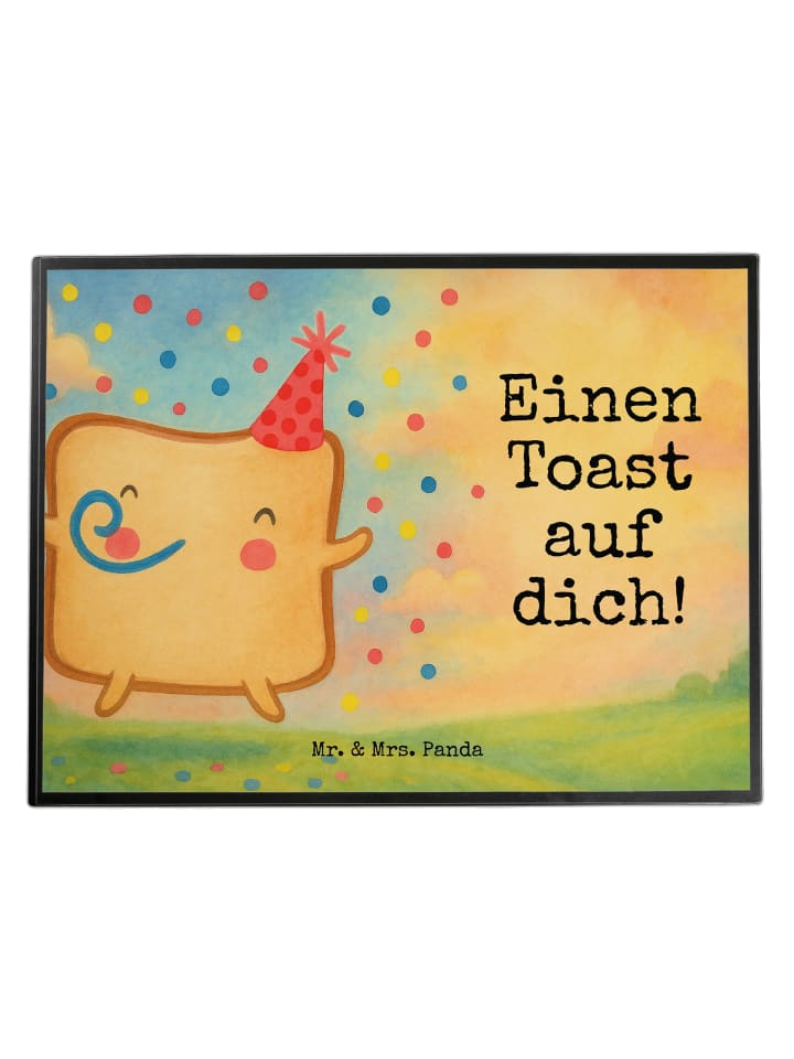 Schreibunterlage Toast Party Design mit Spruch in Weiß