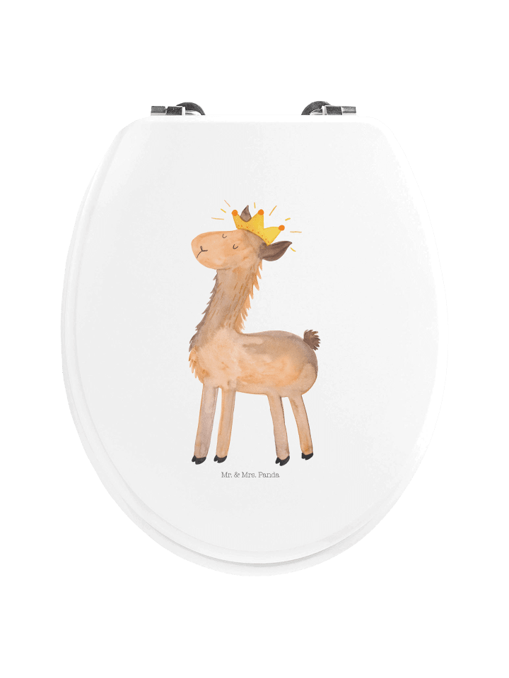 Toilettendeckel Lama König ohne Spruch in Weiß