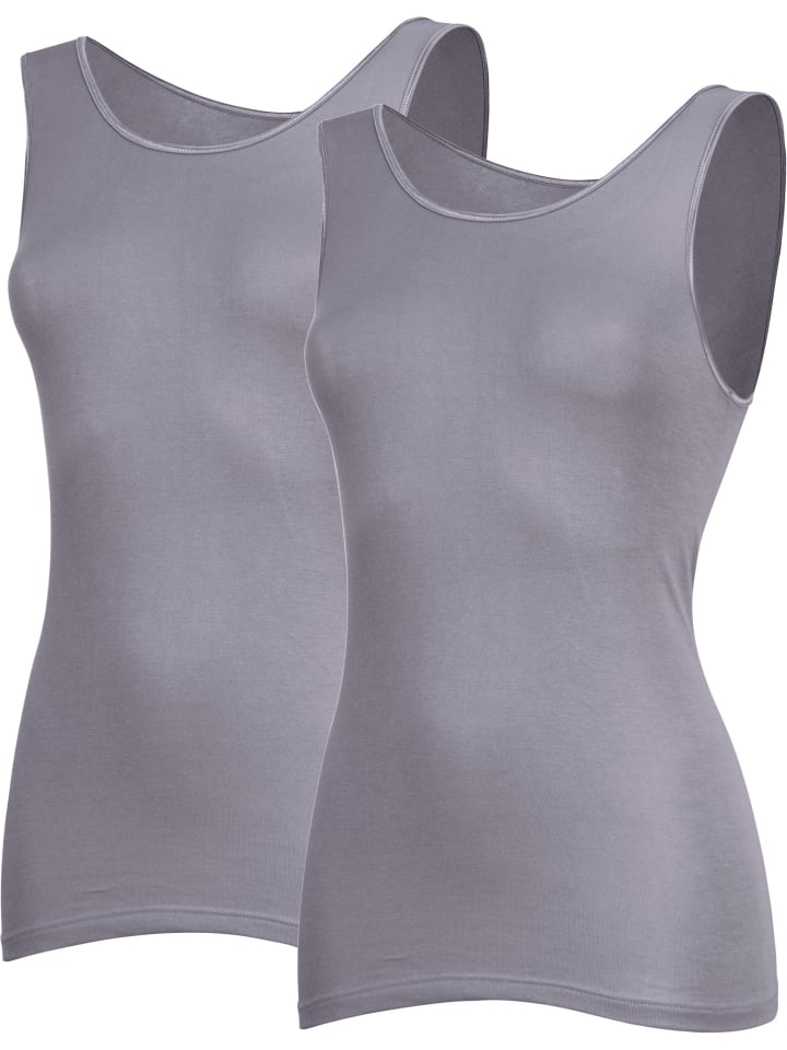 Feinripp Unterhemd 2er-Pack in grau