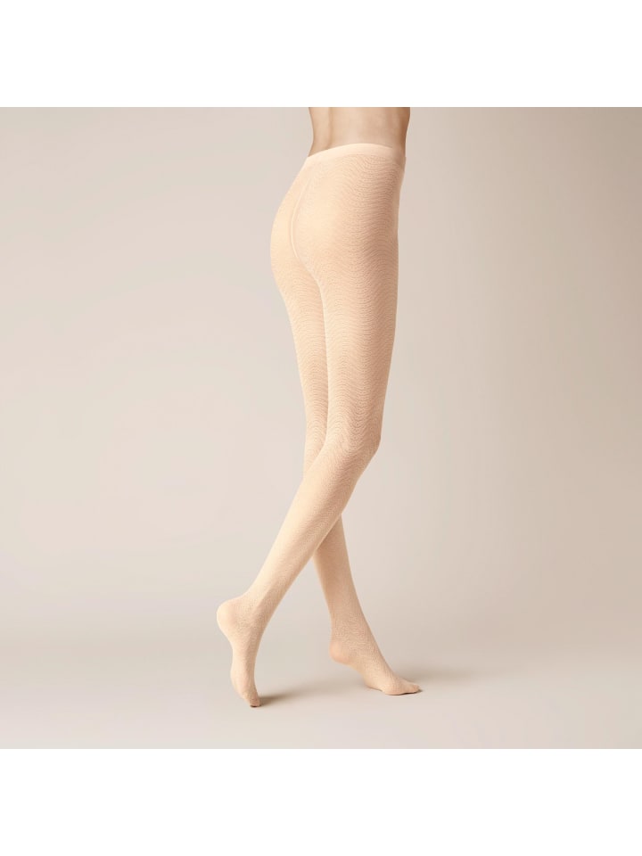Feinstrumpfhose Fancy Wave gemustert in champagne