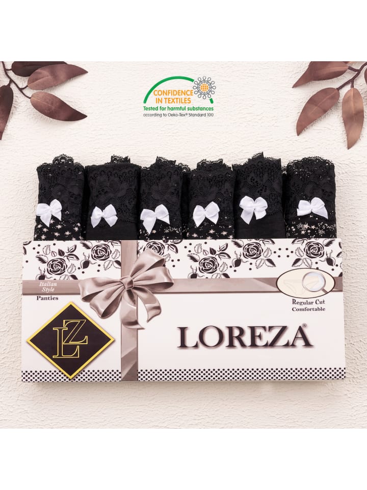 LOREZA 6er Set Pantys - Sterne - Schwarz günstig kaufen