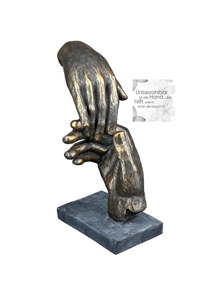 Skulptur "Two Hands" in Bronze/ Grau - H. 21 cm - B. 13 cm