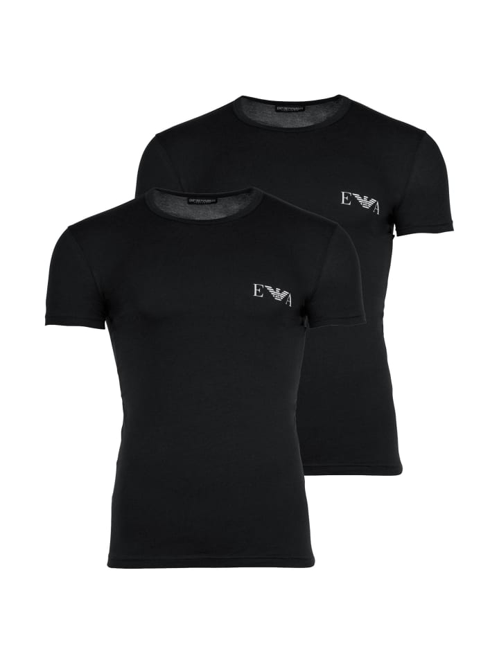 T-Shirt 2er Pack in Schwarz