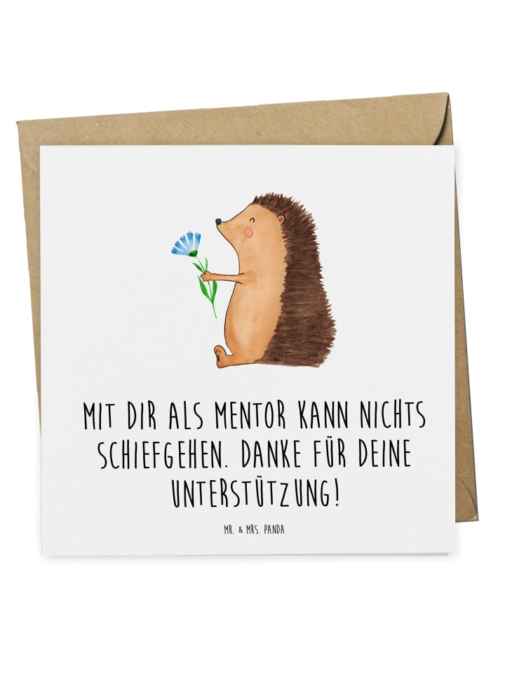 Deluxe Karte Beste Mentor mit Spruch in Weiß