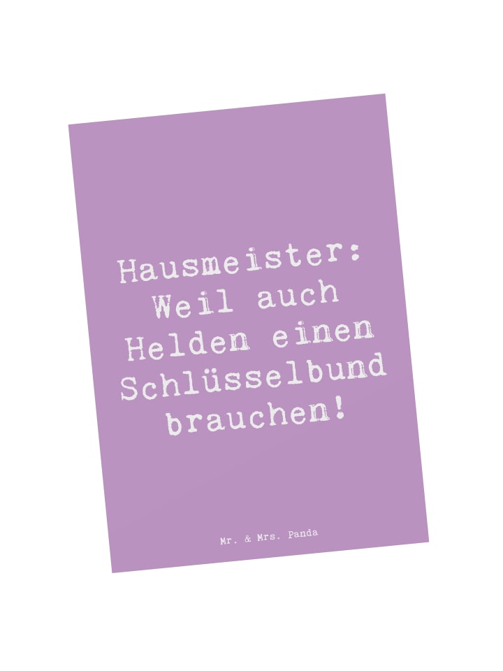 Grußkarte Spruch Hausmeister Held mit Spruch in Lavendeltraum