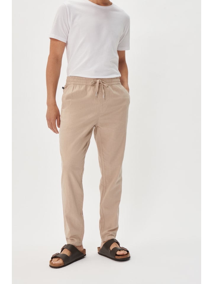Casual Hose MALinen Gerade Passform in Simply Taupe