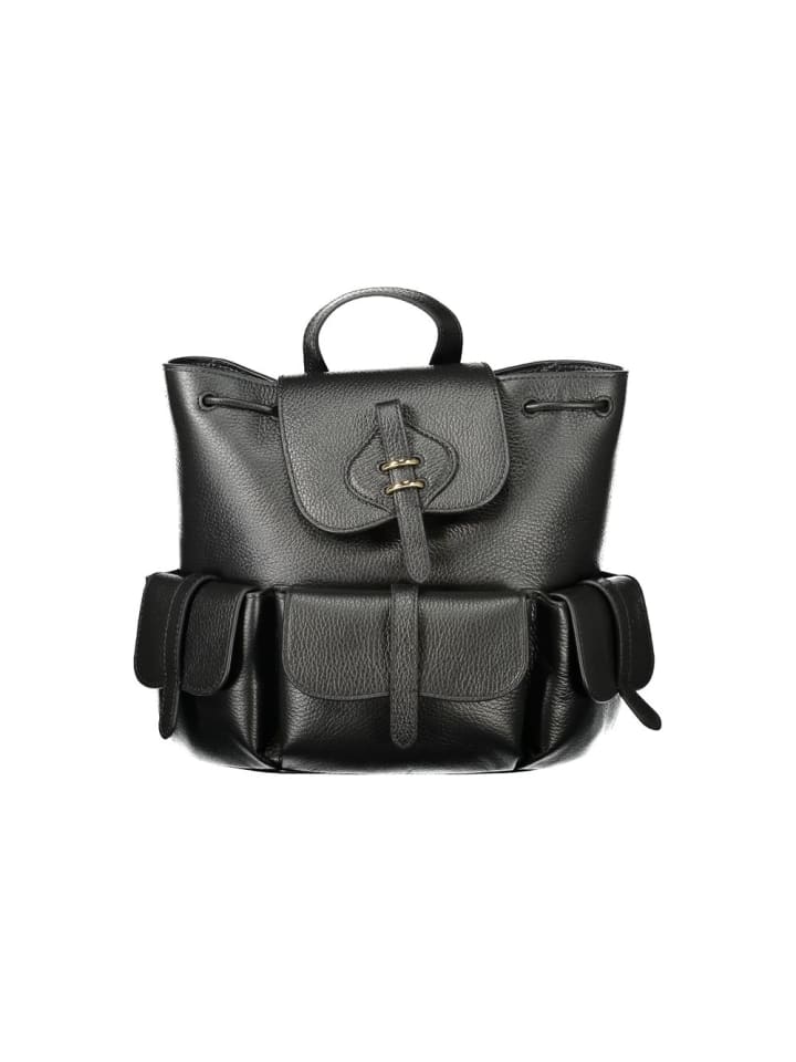 Schwarz Damen Rucksack aus Leder