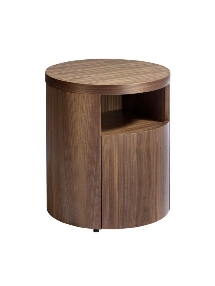 Nachttisch 7051 in Walnuss / Schwarz – Ø48 x (H)55 cm