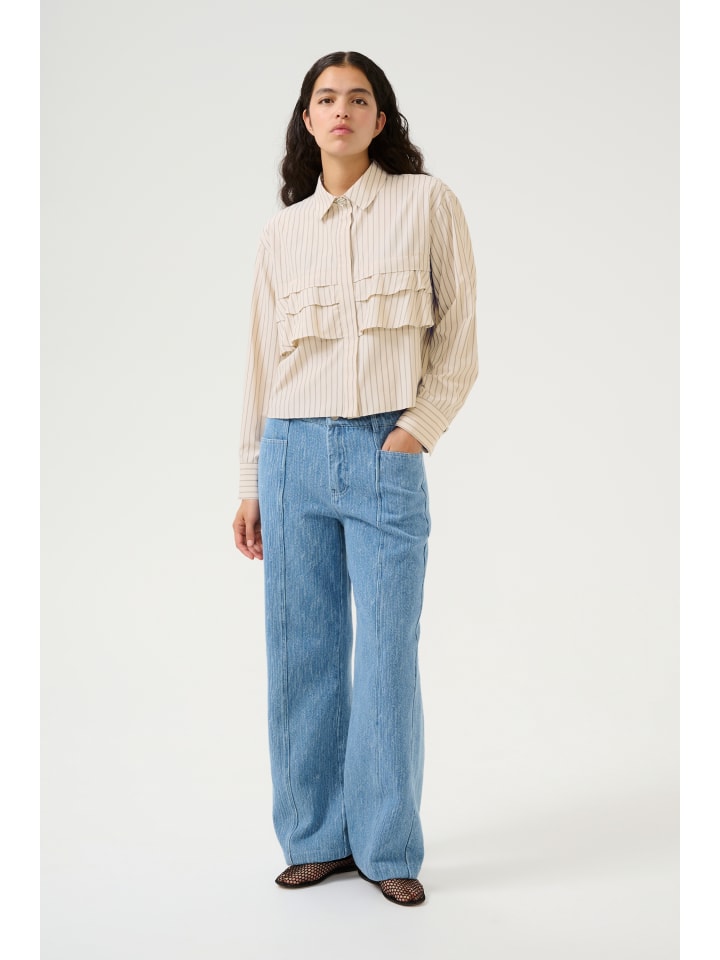Langarm - Hemd KBUda Baggy fit in Simply Taupe