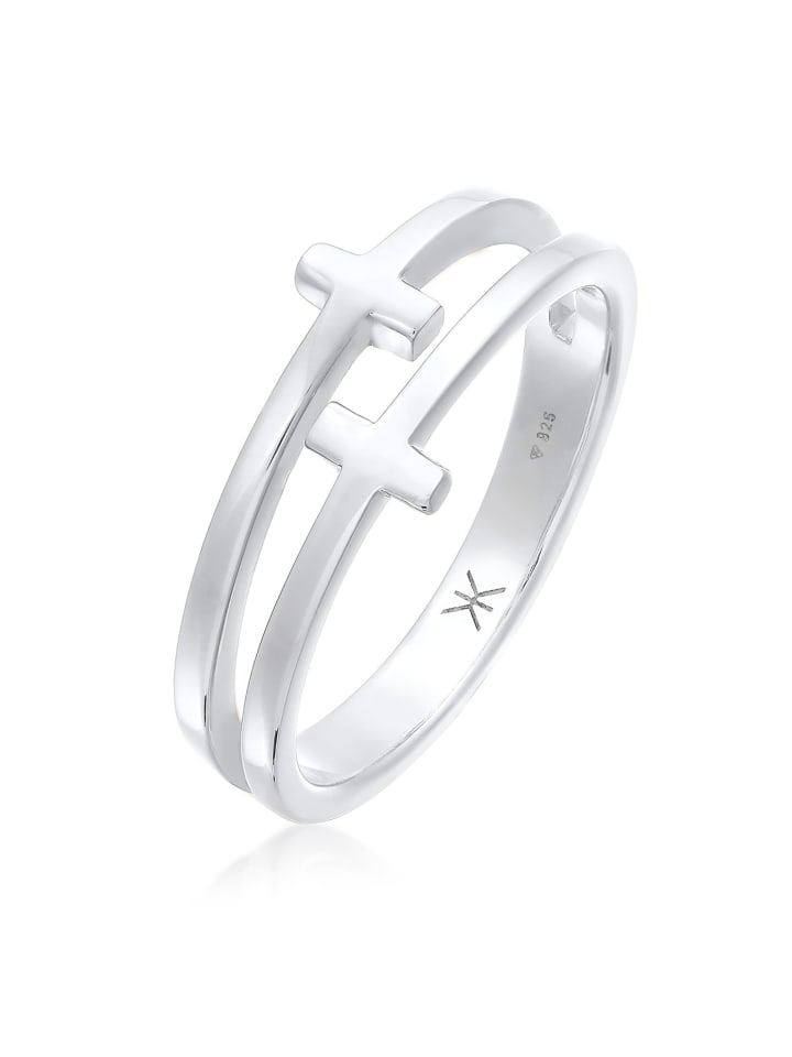 Ring 925 Sterling Silber Kreuz in Silber