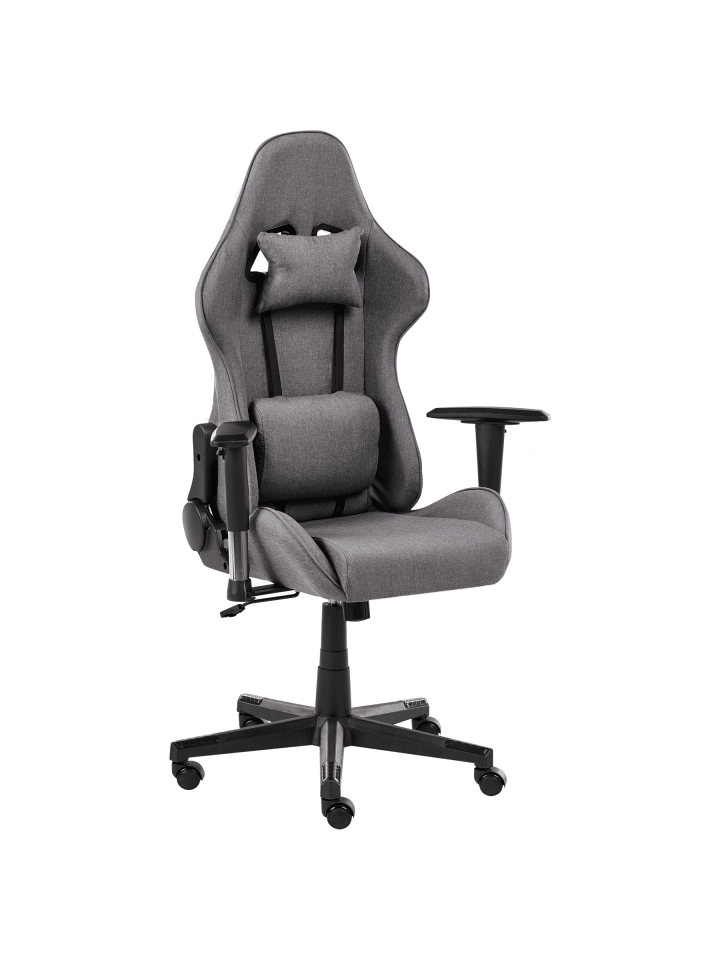 Gaming Stuhl WARRIOR in Grau/Schwarz - (W) 62 x (H) 122 x (L) 62 cm