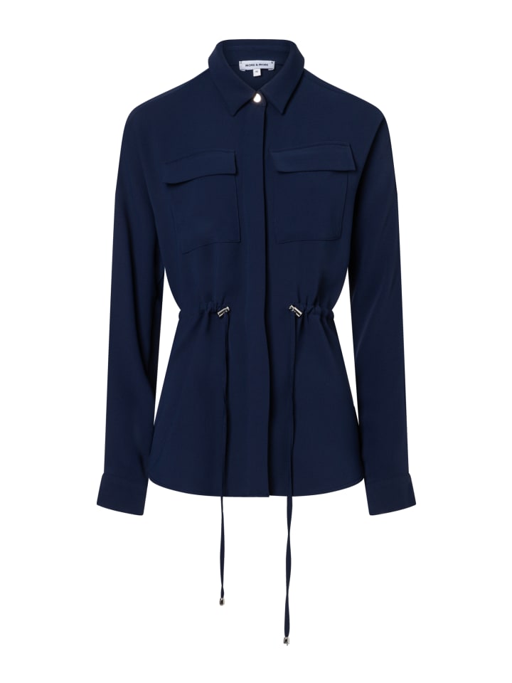 längere, legere Blusenjacke, Tunnelzug in dark blue