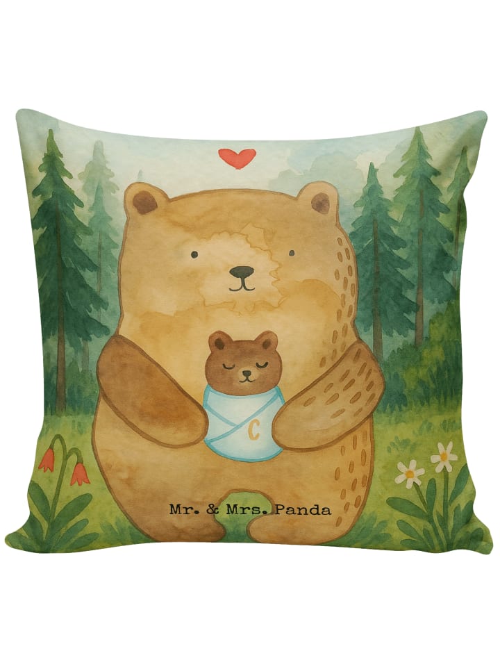 Kuschelkissen 40x40 Bär Baby Design ohne Spruch in Weiß