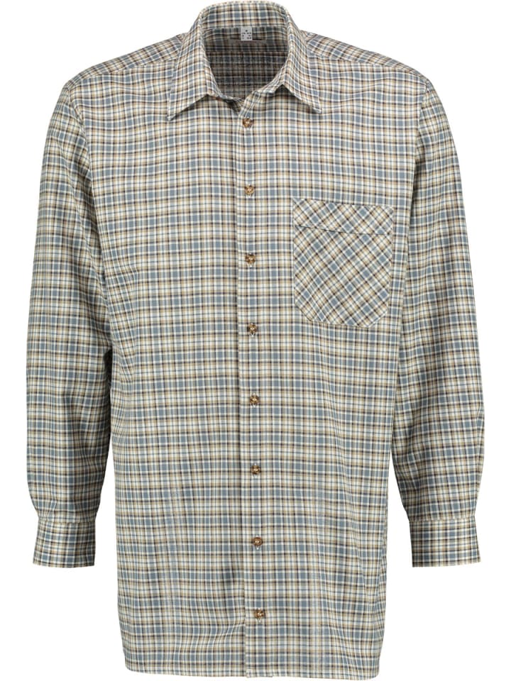 Flanellhemd Aqalu in mittelblau