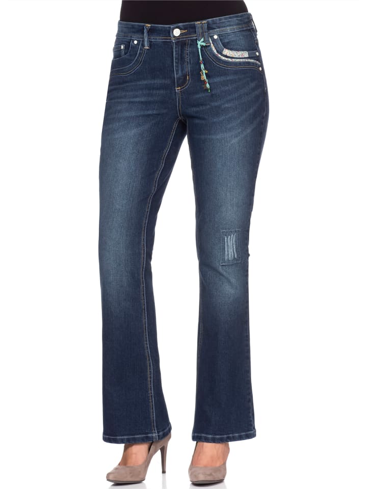 Bootcut-Jeans in dark blue denim