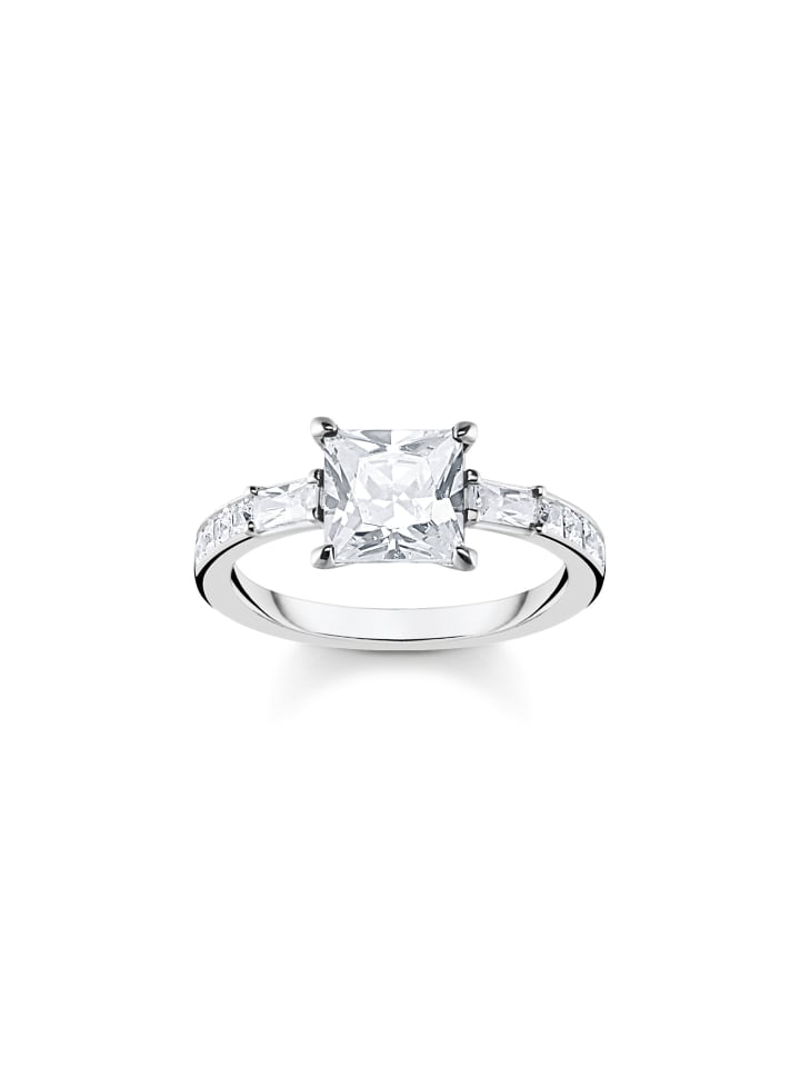 Ring Weiße Steine in silber, weiß