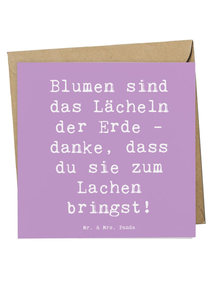 Grußkarte Spruch Florist Erde Lächeln mit Spruch in Lavendeltraum