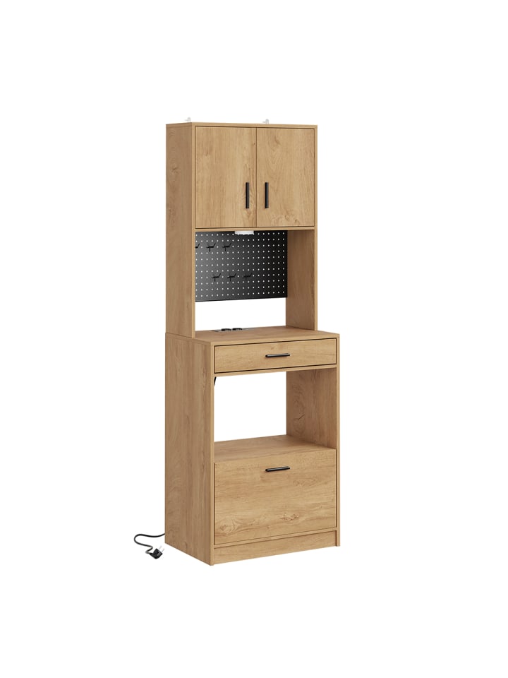Küchenhochschrank in Natur-Eiche - (W) 40 x (H) 170 x (L) 60 cm