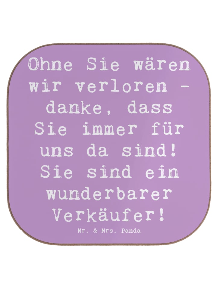 Bierdeckel Spruch Wunderbarer Verkäufer mit Spruch in Lavendeltraum