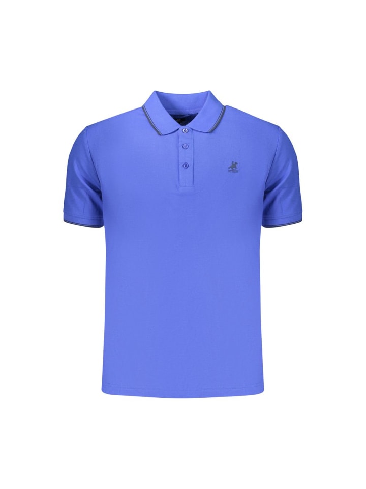 Blau Herren Poloshirt Hemd aus Baumwolle