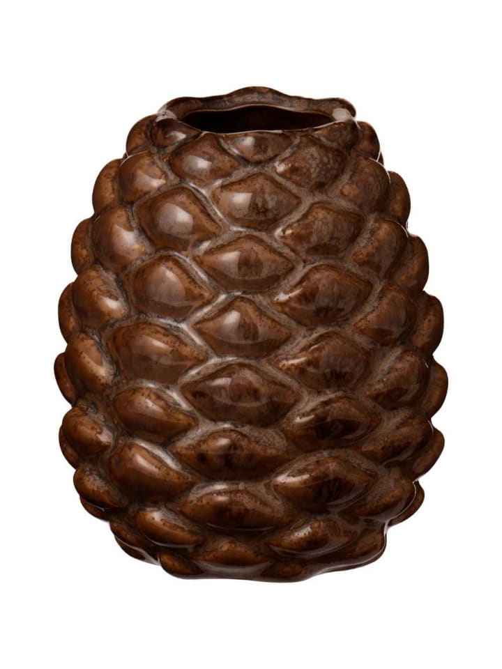 Vase ZAPFEN Braun Keramik Blumenvase Tannenzapfen 10 cm