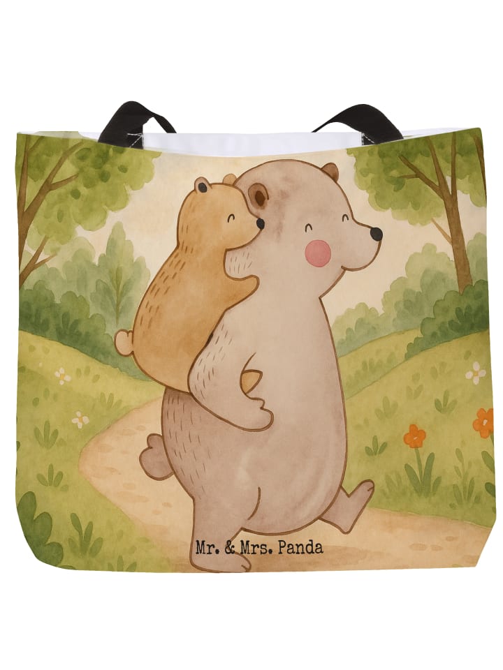 Tasche Papa Bär Design ohne Spruch in Weiß