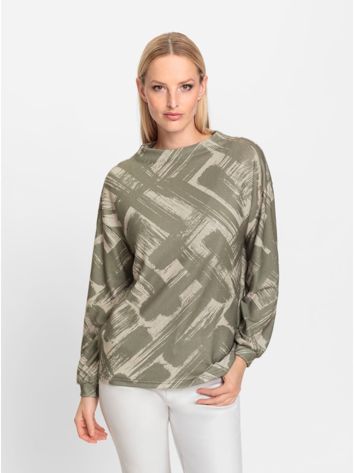 Druck-Shirt in khaki-sand-bedruckt