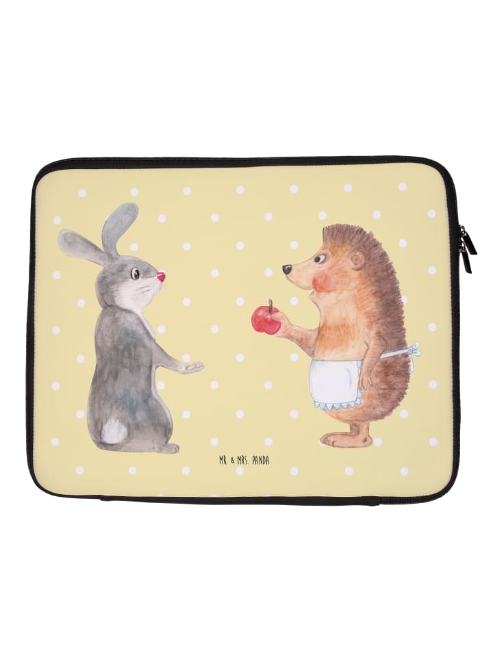 Laptop Bag Hase Igel ohne Spruch in Gelb Pastell