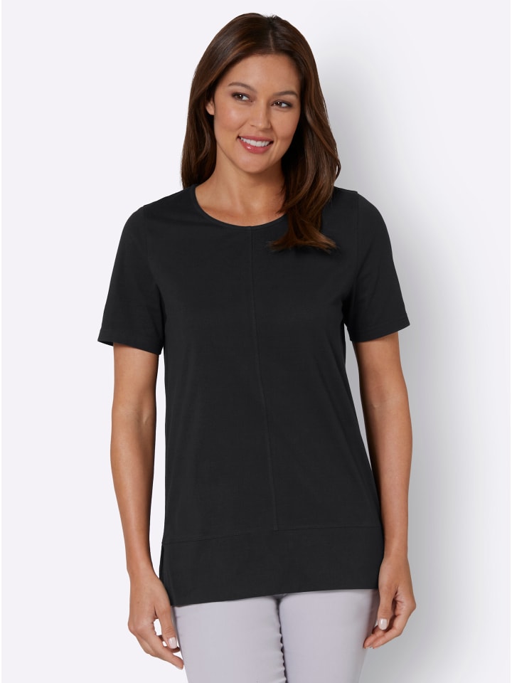 Kurzarm-Shirt in schwarz