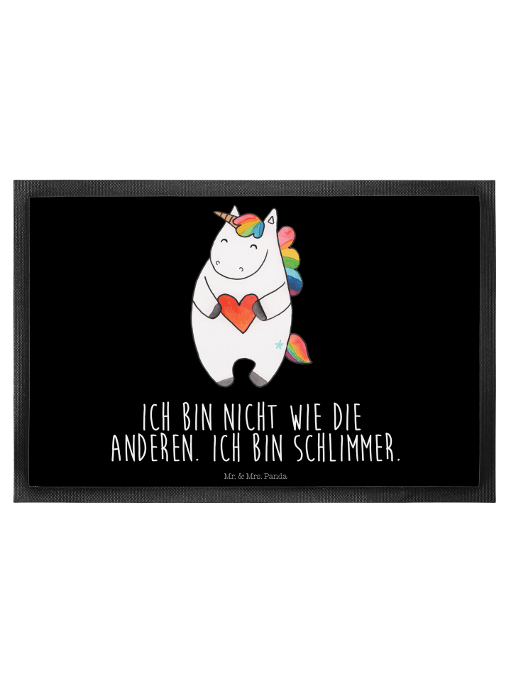 Schmutzfänger Einhorn Herz mit Spruch in Schwarz