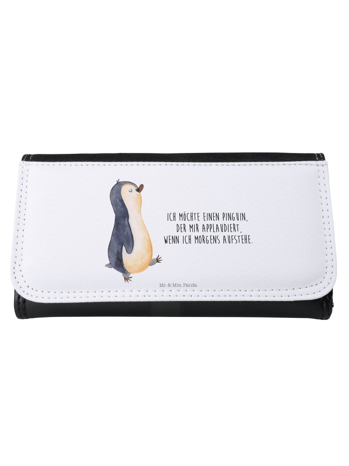 Portemonnaie Damen Pinguin mHerzieren mit Spruch in Weiß