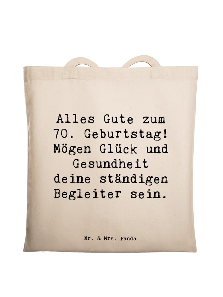 Umhängetasche Spruch 70. Geburtstag Glück und G... in Creme