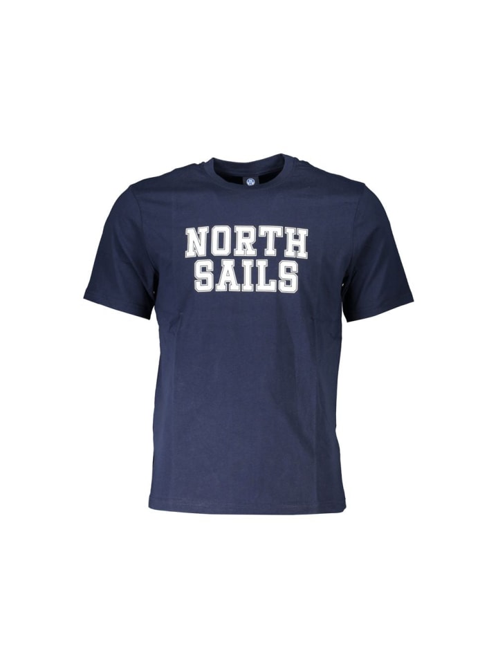 Blau Baumwolle Herren T-Shirt
