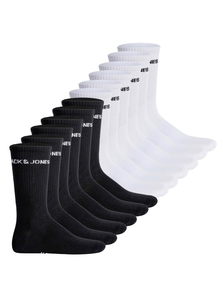 Socken 12er Pack in Schwarz/Weiß