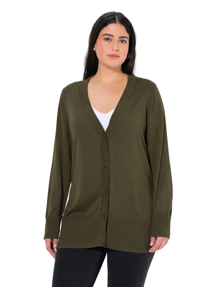 Strickjacke in dunkel khaki
