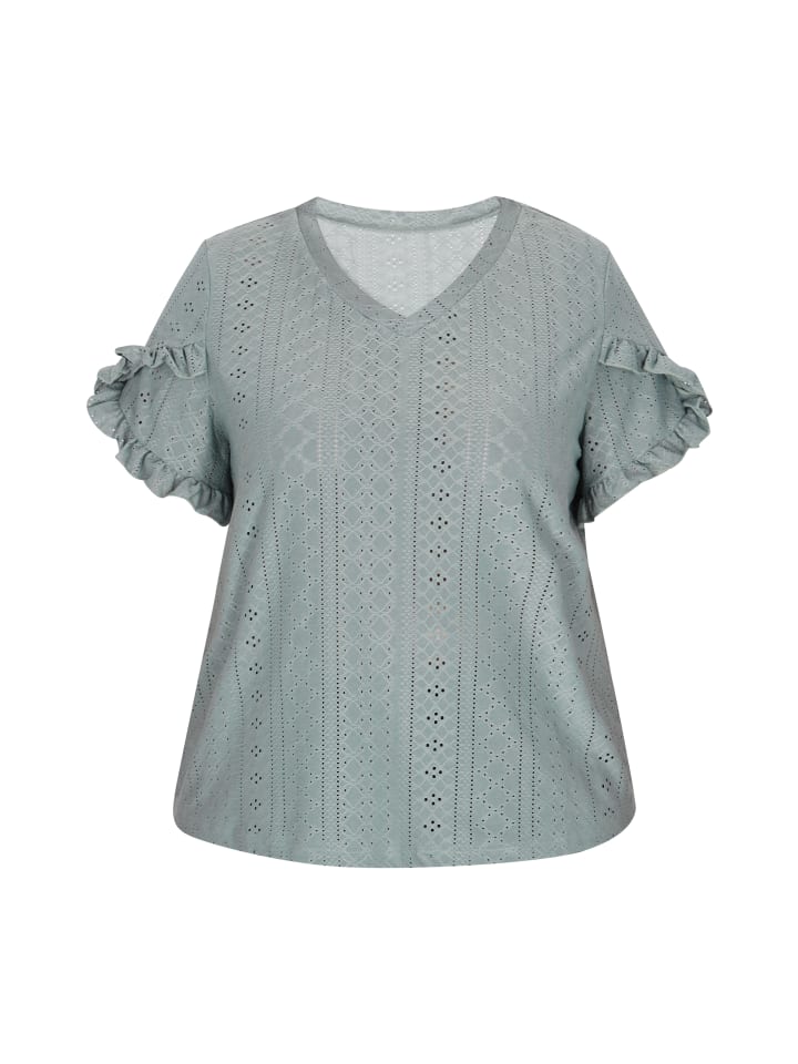 Damen Plus Size Blouse in Laurel Green