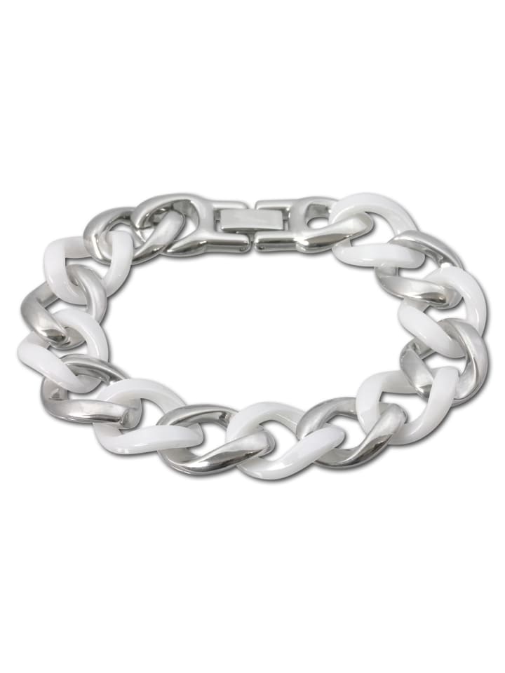 Armband Edelstahl, Keramik ca. 20,5cm ca. 1,5cm x 1,7cm (Gliedergröße) Panzer
