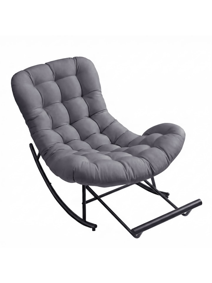 Schaukelsessel Teou in Grau - (B)85 x (H)85 x (T)118 cm